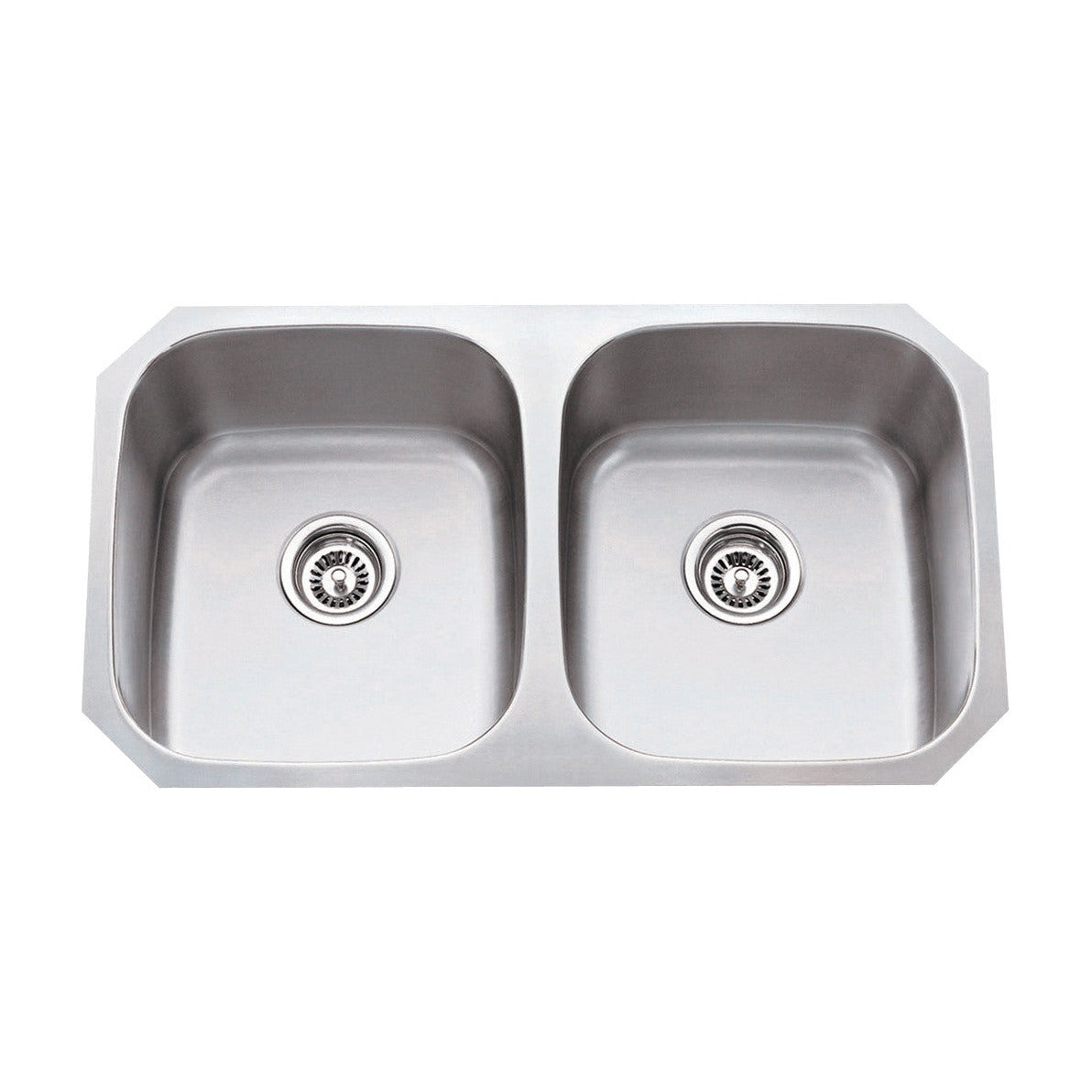 Corinne 32" 50/50 Stainless Steel Undermount Double Basin Kitchen Sink, Stainless Steel