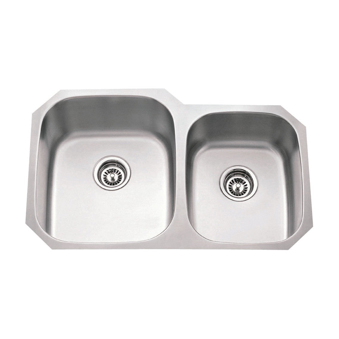 Corinne 32" 60/40 Stainless Steel Undermount Double Basin Kitchen Sink, Stainless Steel