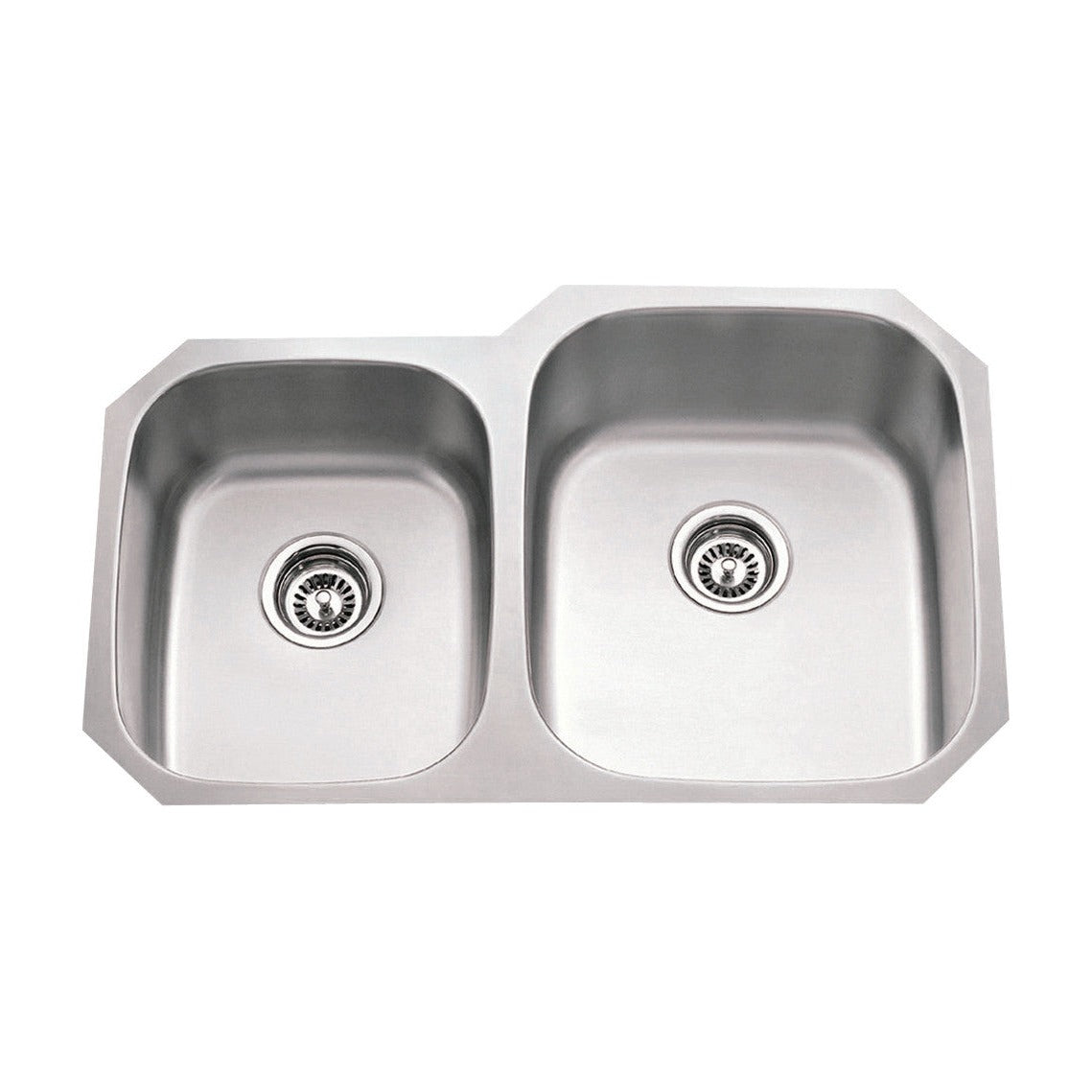 Corinne 32" 60/40 Stainless Steel Undermount Double Basin Kitchen Sink, Stainless Steel