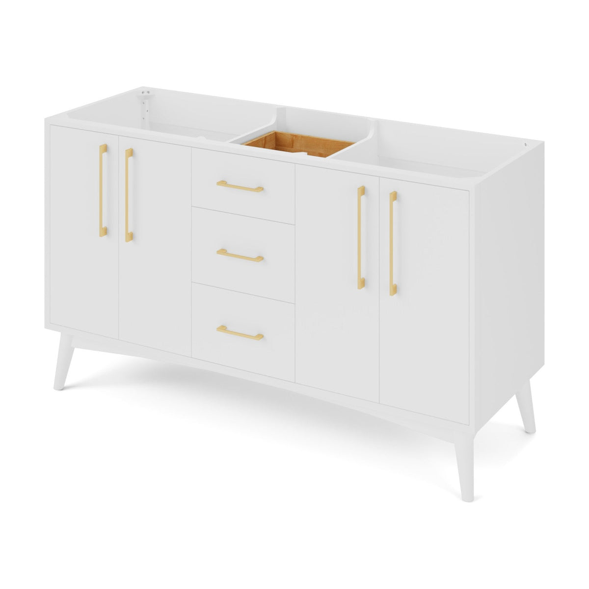 Dashwood 60" Double Bowl Freestanding Bathroom Vanity, White