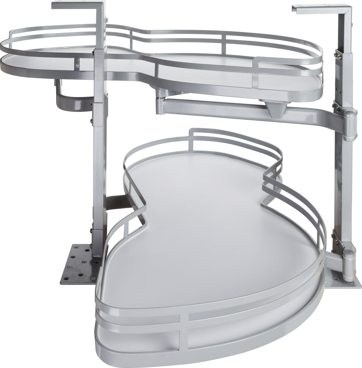 Duncan Blind Corner Swingout for Openings on the Right of the Blind in Grey with White Shelves