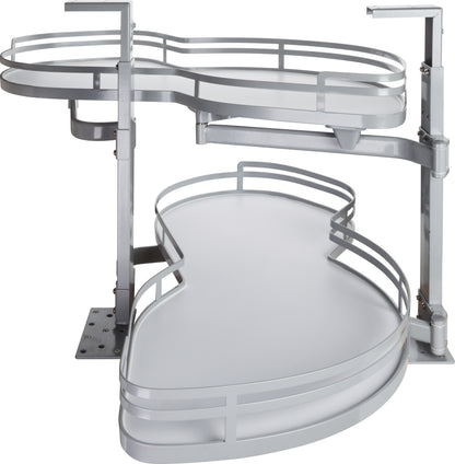 Duncan Blind Corner Swingout for Openings on the Right of the Blind in Grey with White Shelves