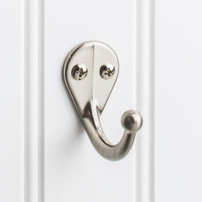 Elements 1 3/4" Traditional Single Prong Ball End Wall Hook in Satin Nickel