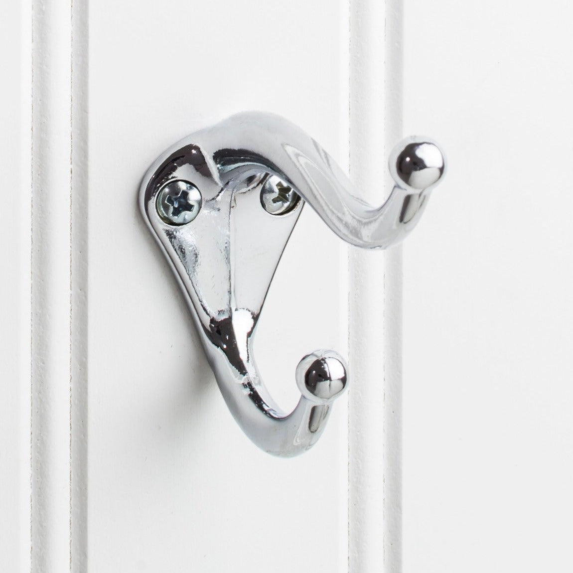 Elements 2 5/16" Traditional Double Prong Ball End Wall Hook in Polished Chrome