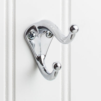 Elements 2 5/16" Traditional Double Prong Ball End Wall Hook in Polished Chrome