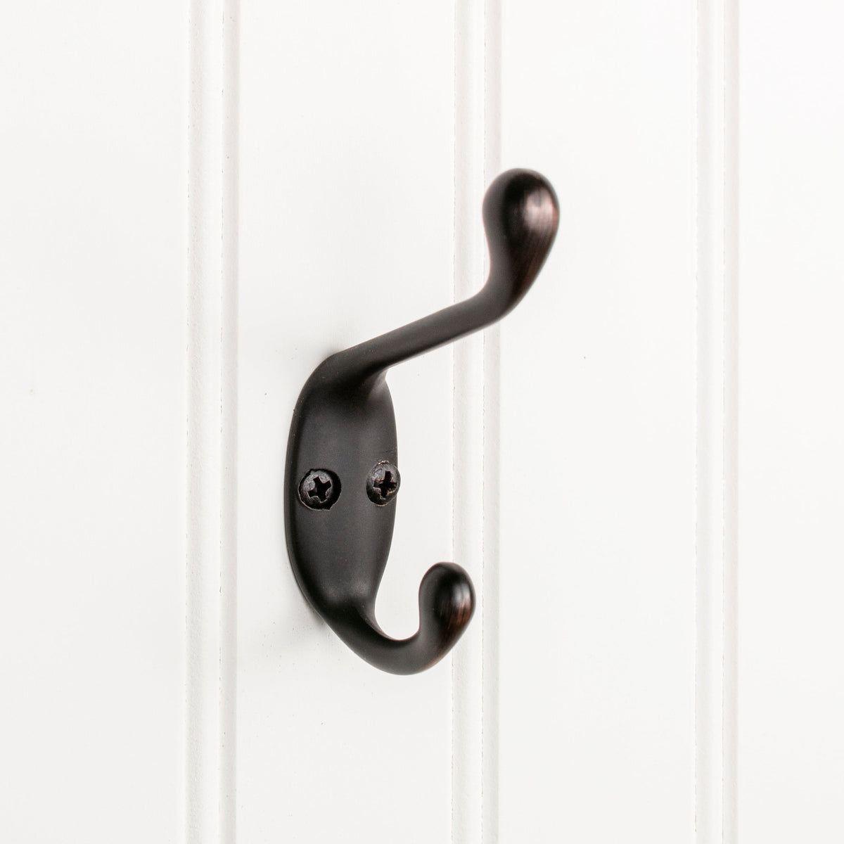 Elements 3 3/8" Small Transitional Double Prong Wall Hook in Brushed Oil Rubbed Bronze