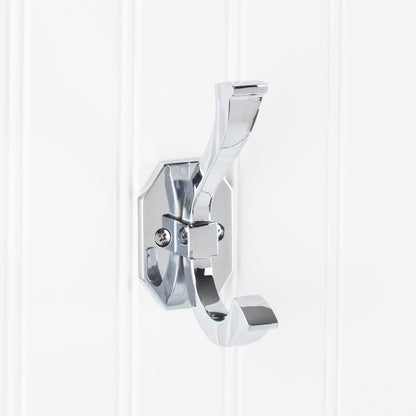 Elements 4 5/16" Emerald Double Prong Wall Hook in Polished Chrome