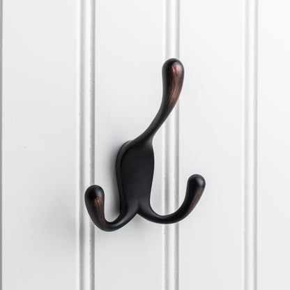 Elements 4" Large Concealed Triple Prong Wall Hook in Brushed Oil Rubbed Bronze