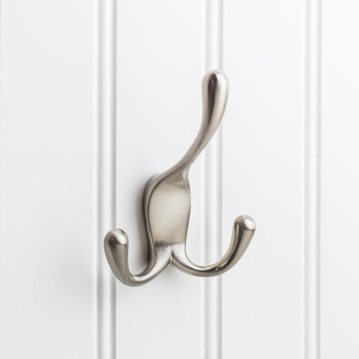 Elements 4" Large Concealed Triple Prong Wall Hook in Satin Nickel