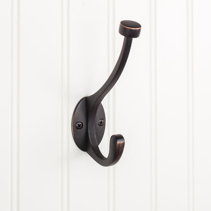 Elements 5 1/2" Pilltop Double Prong Wall Hook in Brushed Oil Rubbed Bronze