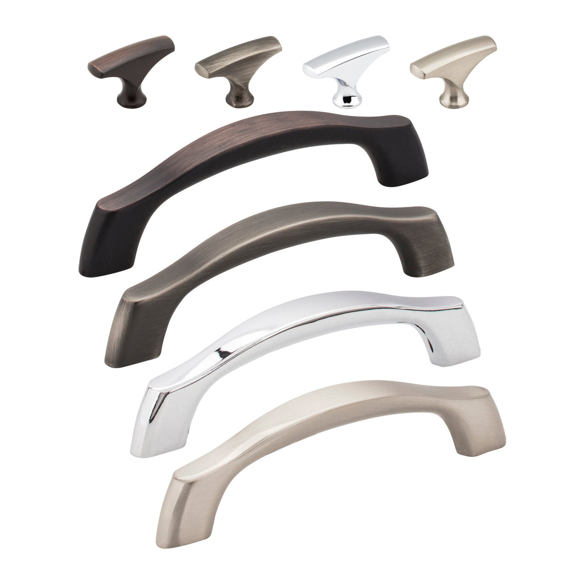 Elements Aiden Handle knob and pull in all 4 finishes