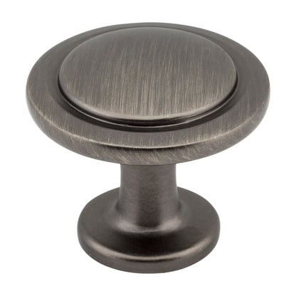 Elements Gatsby Handle in Brushed Pewter, 1 1/4" Round Knob