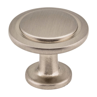 Elements Gatsby Handle in Satin Nickel, 1 1/4" Round Knob