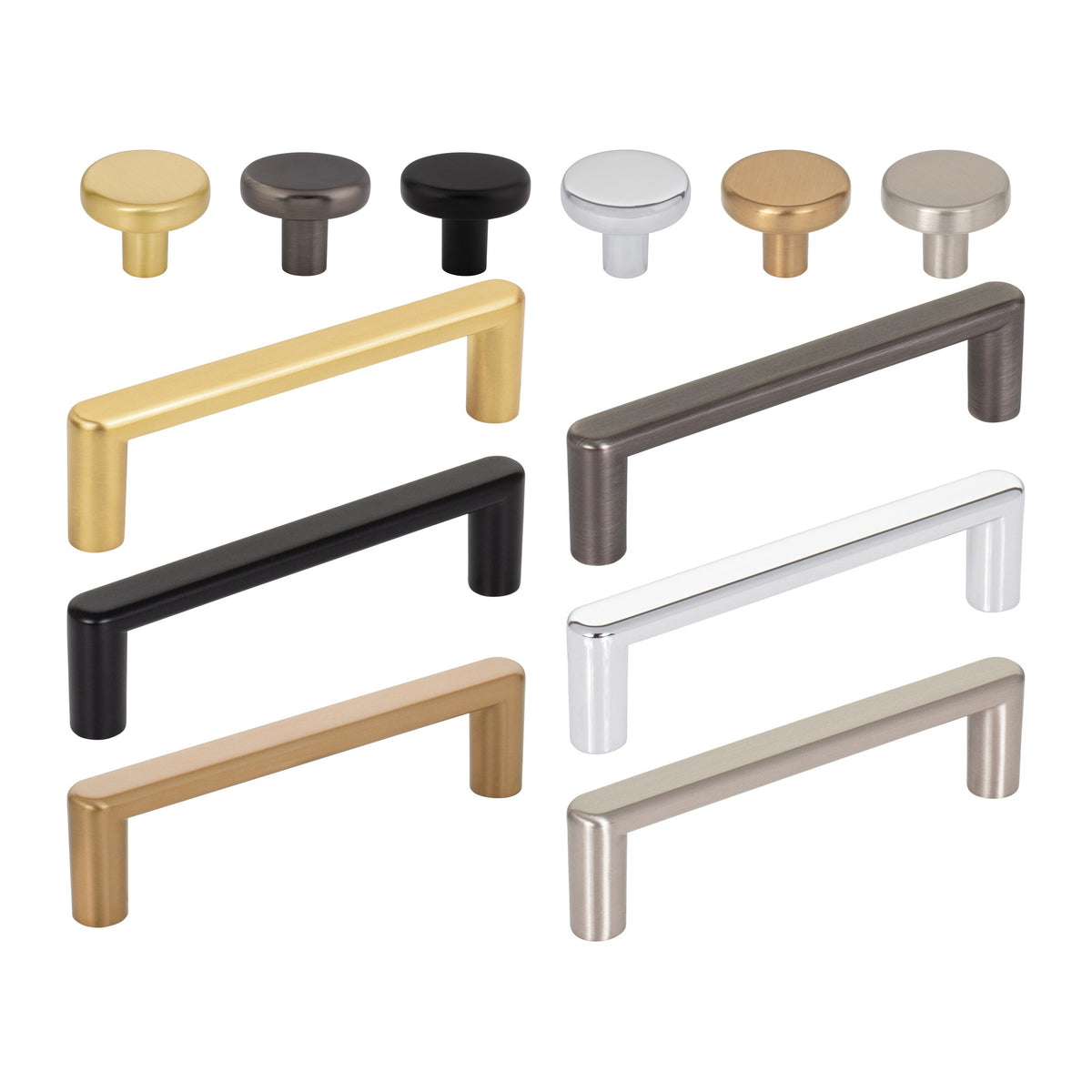 Elements Gibson Handle knob and pull in all 6 finishes