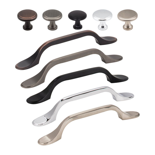 Elements Kenner Handle knob and pull in all 5 finishes