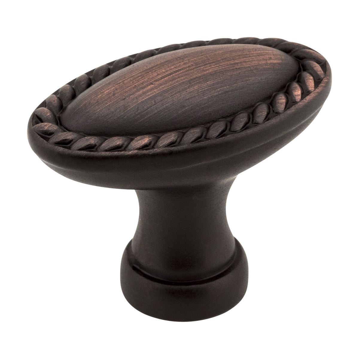 Elements Lindos Handle in Brushed Oil Rubbed Bronze, 1 3/8" Oval Knob