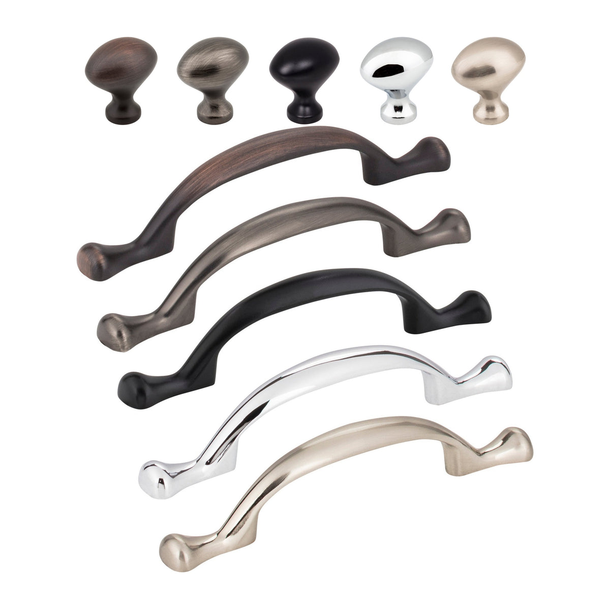 Elements Merryville Handle knob and pull in all 5 finishes