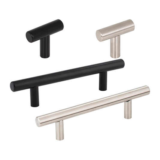 Elements Naples Stainless Steel Handle knob and pull in both finishes