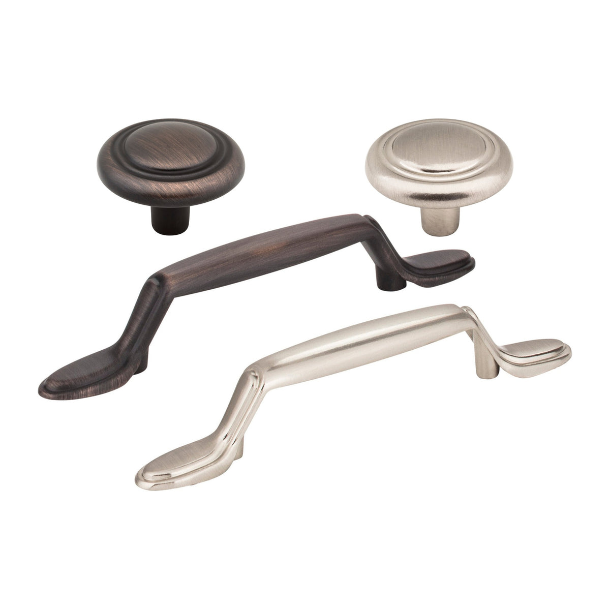 Elements Vienna Handle knob and pull in both finishes