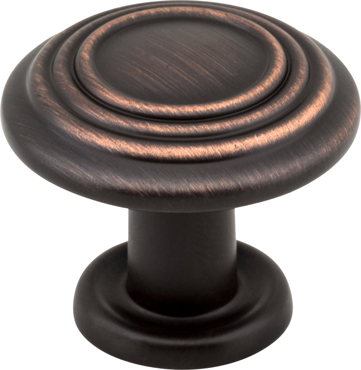 Elements Vienna Handle in Brushed Oil Rubbed Bronze, 1 1/4" Stacked Ring Mushroom Knob