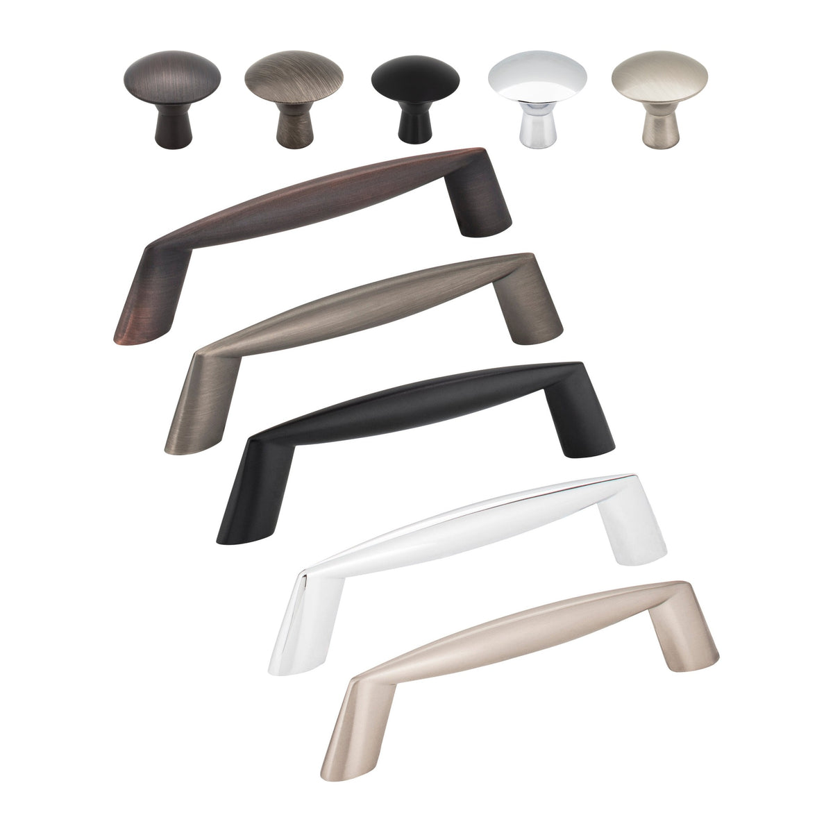 Elements Zachary Handle knob and pull in all 5 finishes