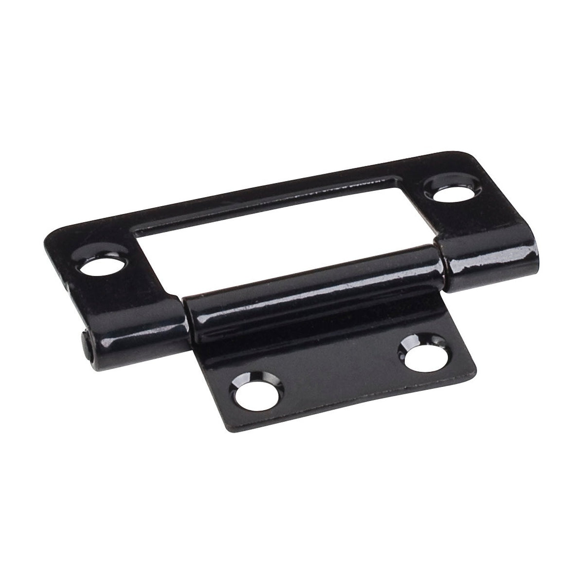 Fixed Pin Flat Back Non-Mortise Hinge, 2", Black