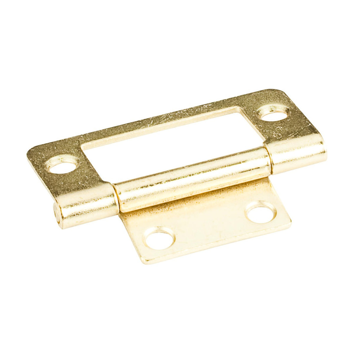Fixed Pin Flat Back Non-Mortise Hinge, 2", Polished Brass