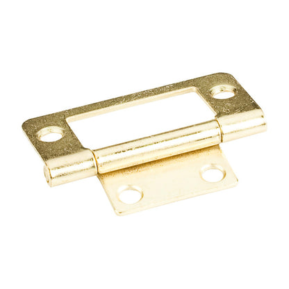 Fixed Pin Flat Back Non-Mortise Hinge, 2", Polished Brass
