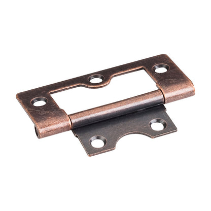 Fixed Pin Flat Back Non-Mortise Hinge, 2-1/2", Antique Copper