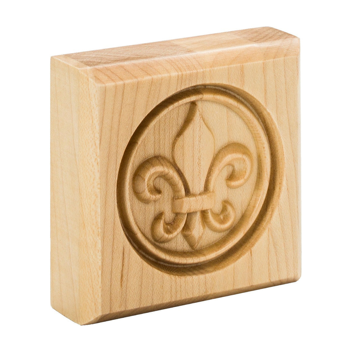 Fleur-de-Lis Wood Rosette, alternate view