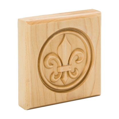 Fleur-de-Lis Wood Rosette, alternate view