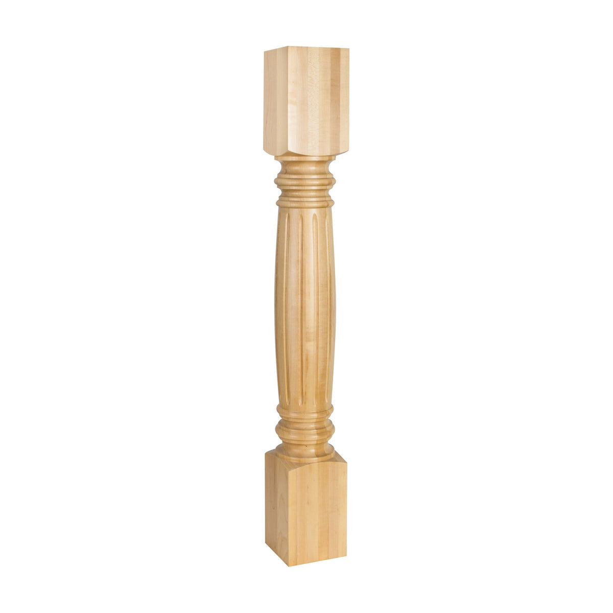 Fluted Turned Wood Post, 4-1/2" x 4-1/2" x 35-1/2"