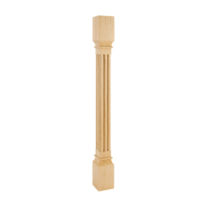 Fluted Wood Post, 3-1/2" x 3-1/2" x 35-1/2"