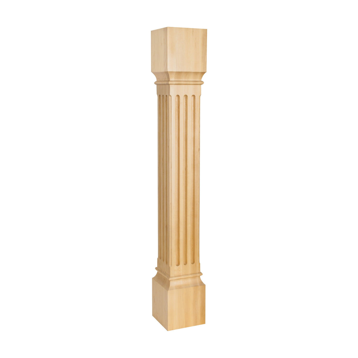 Fluted Wood Post, 5" x 5" x 35-1/2"