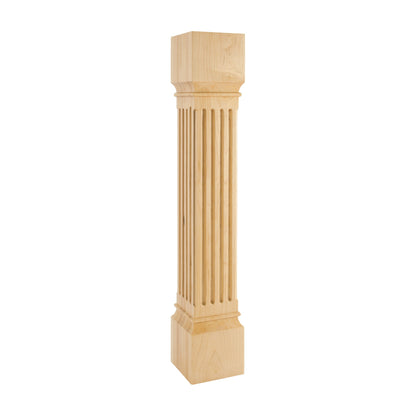 Fluted Wood Post, 6" x 6" x 35-1/2"