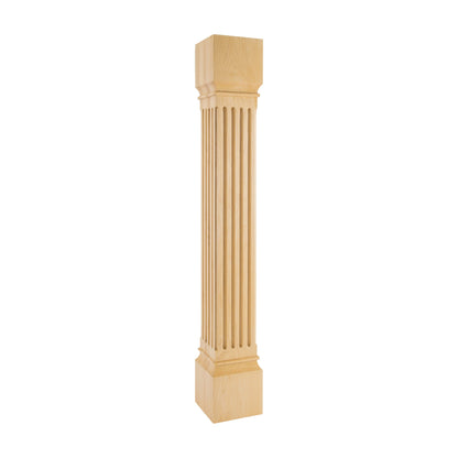 Fluted Wood Post, 6" x 6" x 42"