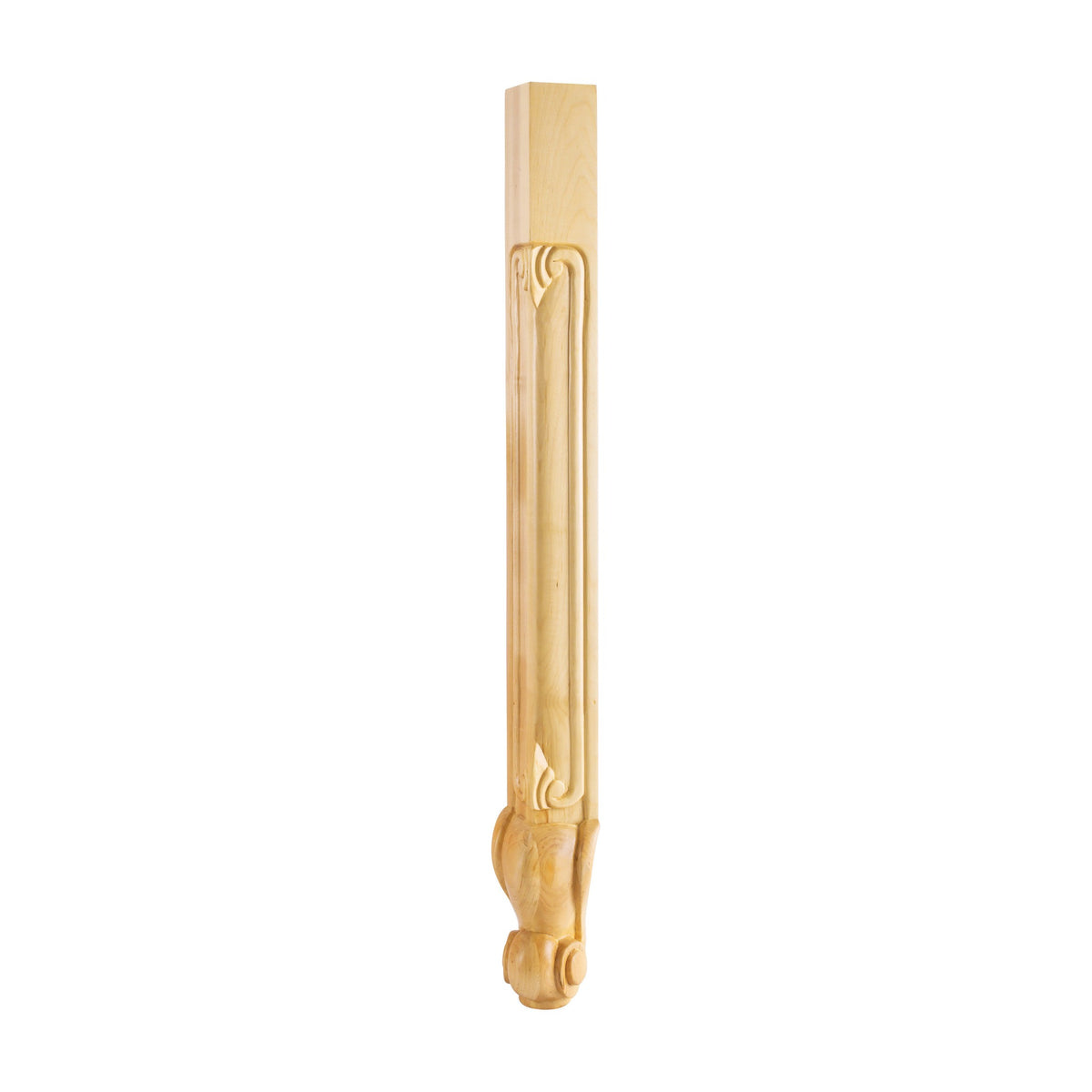 French Cut Corner Wood Leg, 2-3/4" x 2-3/4" x 35-1/4"