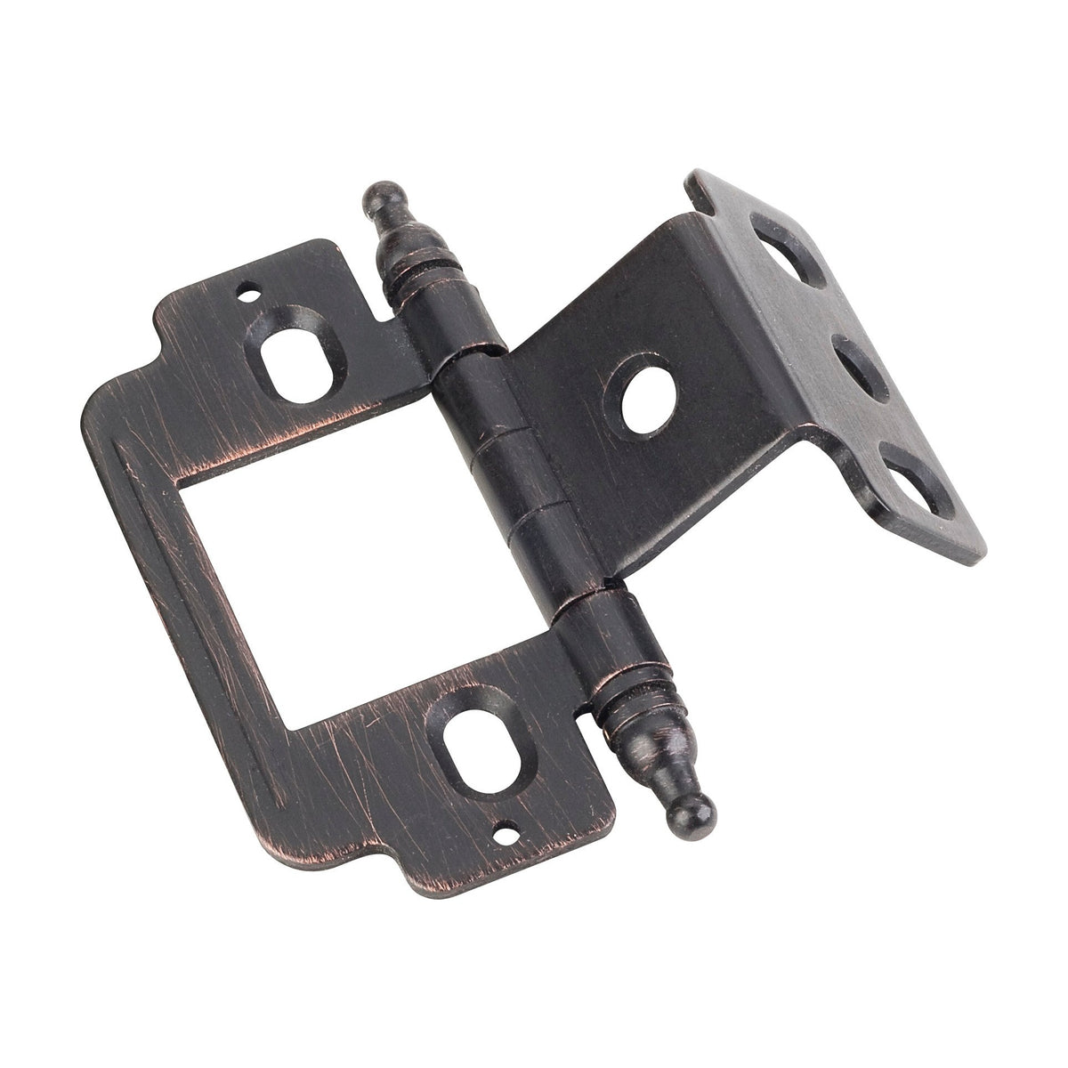 Full Inset Partial Wrap Flush Hinge with Decorative Tip, Ball Tip, Distressed Oil Rubbed Bronze