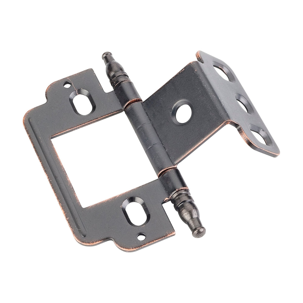 Full Inset Partial Wrap Flush Hinge with Decorative Tip, Finial Tip, Distressed Oil Rubbed Bronze