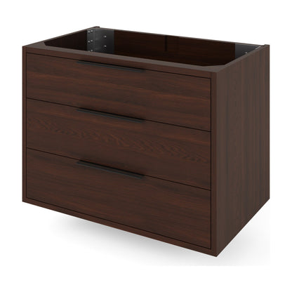 Gardner 30" Single Bowl Wall Mounted Bathroom Vanity, Dark Walnut