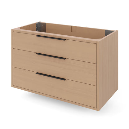 Gardner 36" Single Bowl Wall Mounted Bathroom Vanity, Natural Oak
