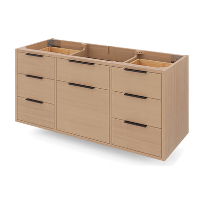 Gardner 48" Single Bowl Wall Mounted Bathroom Vanity, Natural Oak