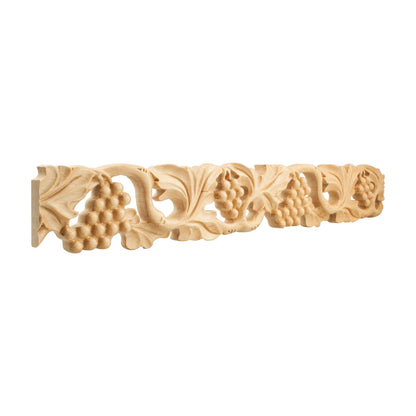 Grape Hand Carved Moulding, 4" x 1" x 8 ft stick