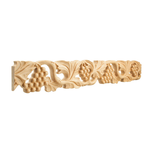 Grape Hand Carved Moulding, 4" x 1" x 8 ft stick