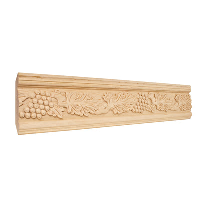 Grape Hand Carved Moulding, 4-3/4" x 1-1/8" x 8 ft stick