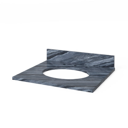Grey Marble Vanity Top, 25" Single Oval Bowl Cutout