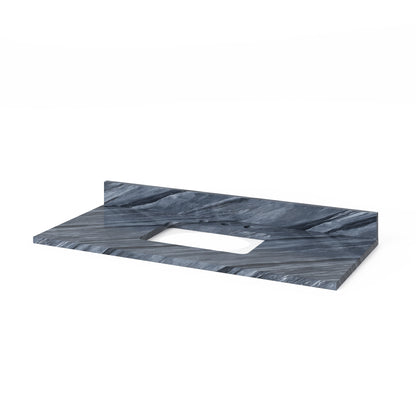 Grey Marble Vanity Top, 49" Single Rectangle Bowl Cutout
