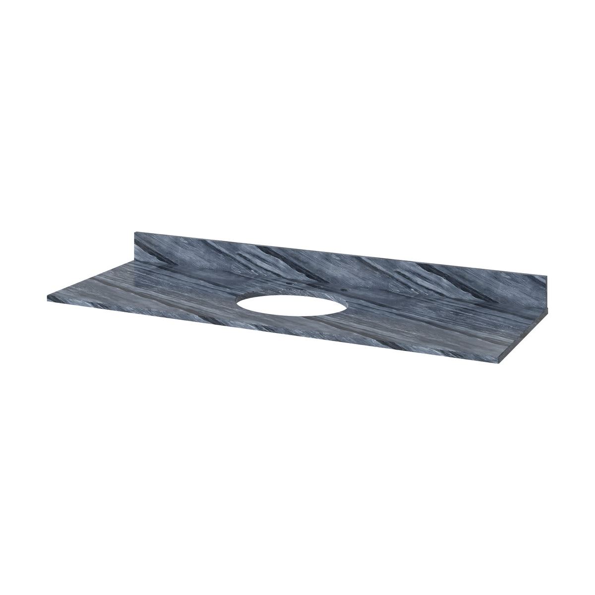 Grey Marble Vanity Top, 61" Single Oval Bowl Cutout