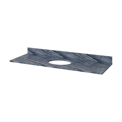 Grey Marble Vanity Top, 61" Single Oval Bowl Cutout