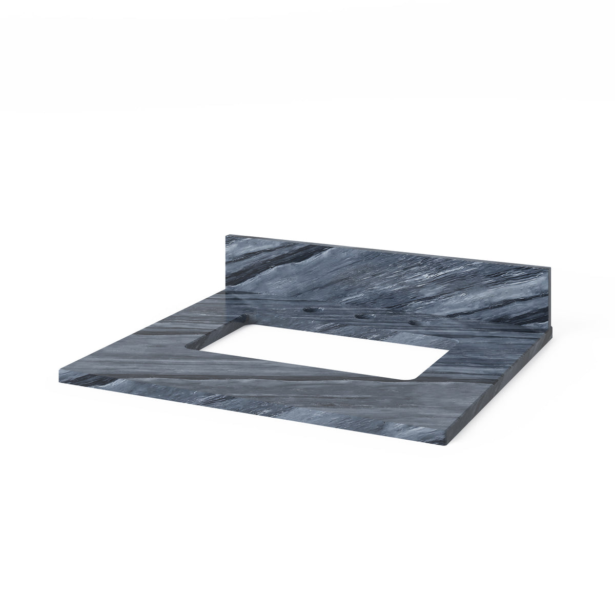 Grey Marble Vanity Top, 25" Single Rectangle Bowl Cutout